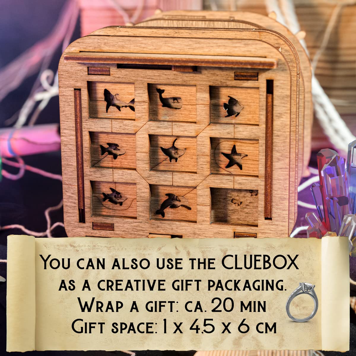 iDventure Cluebox - Davy Jones Locker - Escape Room Game - Puzzle Box - Gift Box - 3D Wooden Puzzle - Wooden Jigsaw - 3D Puzzles for Adults - Brain iDventure