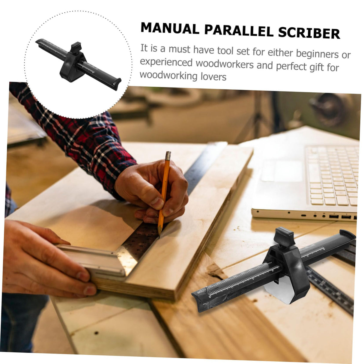 Uonlytech Woodworking Scribe Adjustable Screw Scriber Gauge Carpentry Marking Gauge Carpentry Manual Parallel Marking Gauge Manual Parallel Scriber Uonlytech