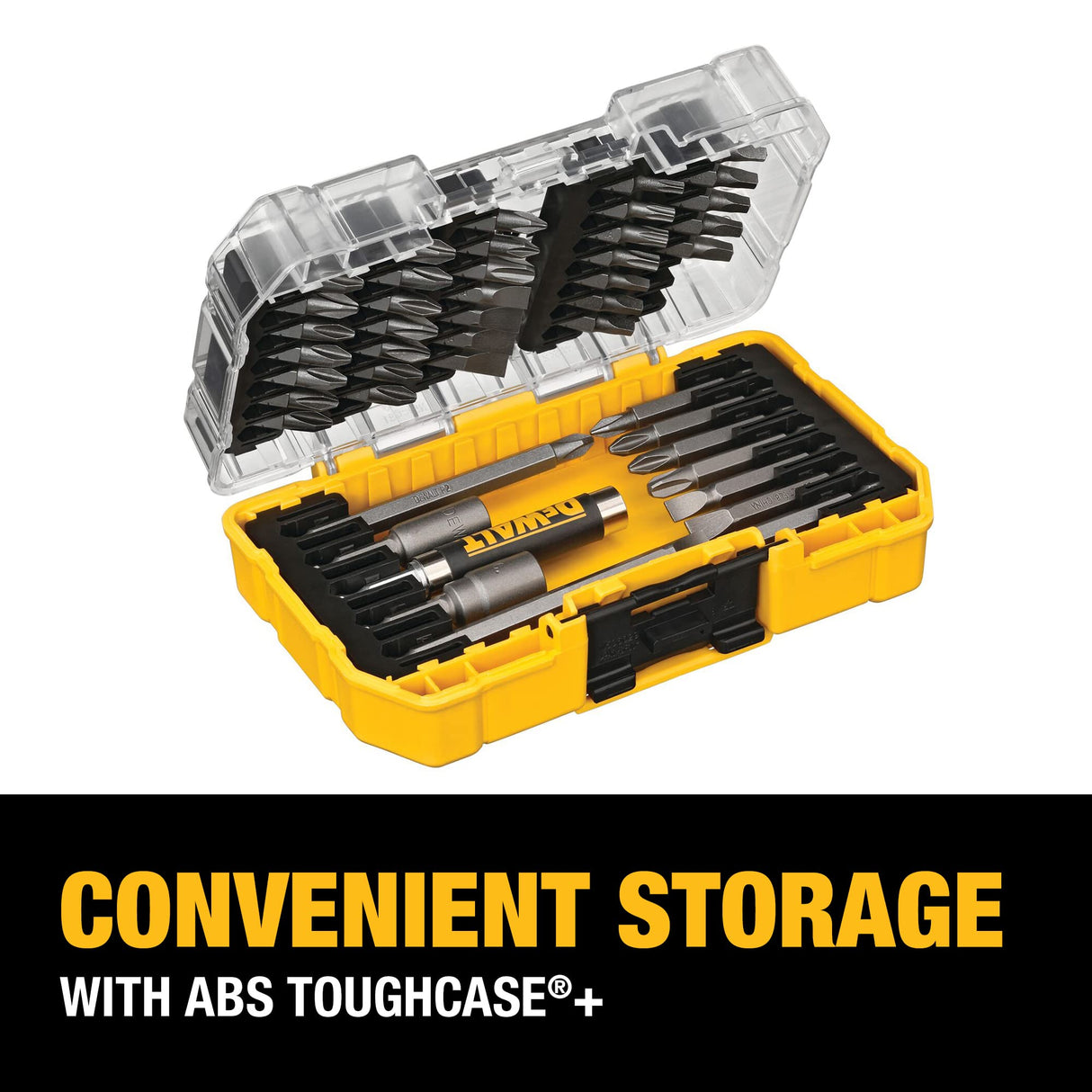 DEWALT Screwdriver Bit Set with Tough Case, 45-Piece (DW2166),Grey/Silver Screwdriving Set With Tough Case DEWALT