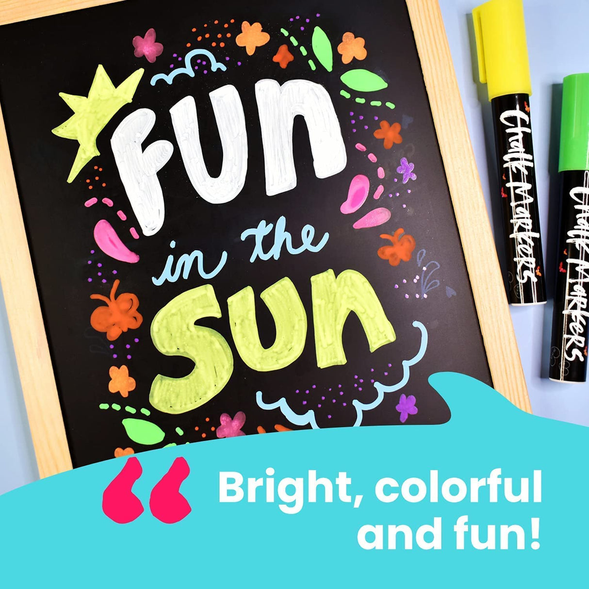 Chalkola Trendy Art Bundle - 6 White + 10 Bold Colors Liquid Markers Chalkola