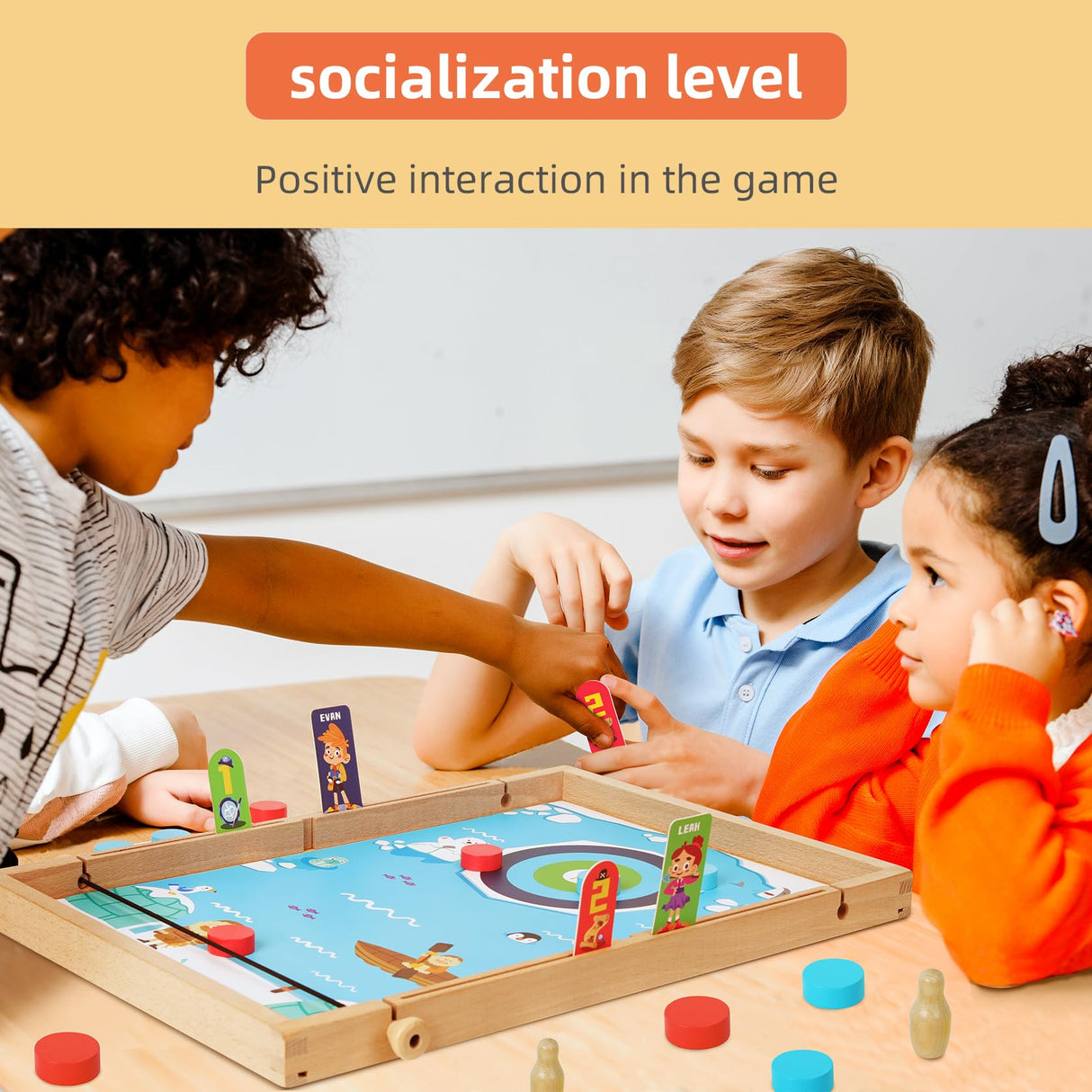 QZMTOY Large Fast Sling Puck Game Air Hocky Table Game Bowling Games -10 in 1 Family Games for Boys Girls,Teens,Adults,Wooden Hockey Board Game for QZMTOY