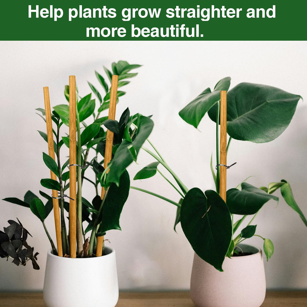 Strong Long Bamboo Plant Stakes for Indoor Plants, 12Pcs Bamboo Sticks for Plants, Plant Sticks Support Tall 18inch, Bamboo Plant Stakes, Garden VIPMORE