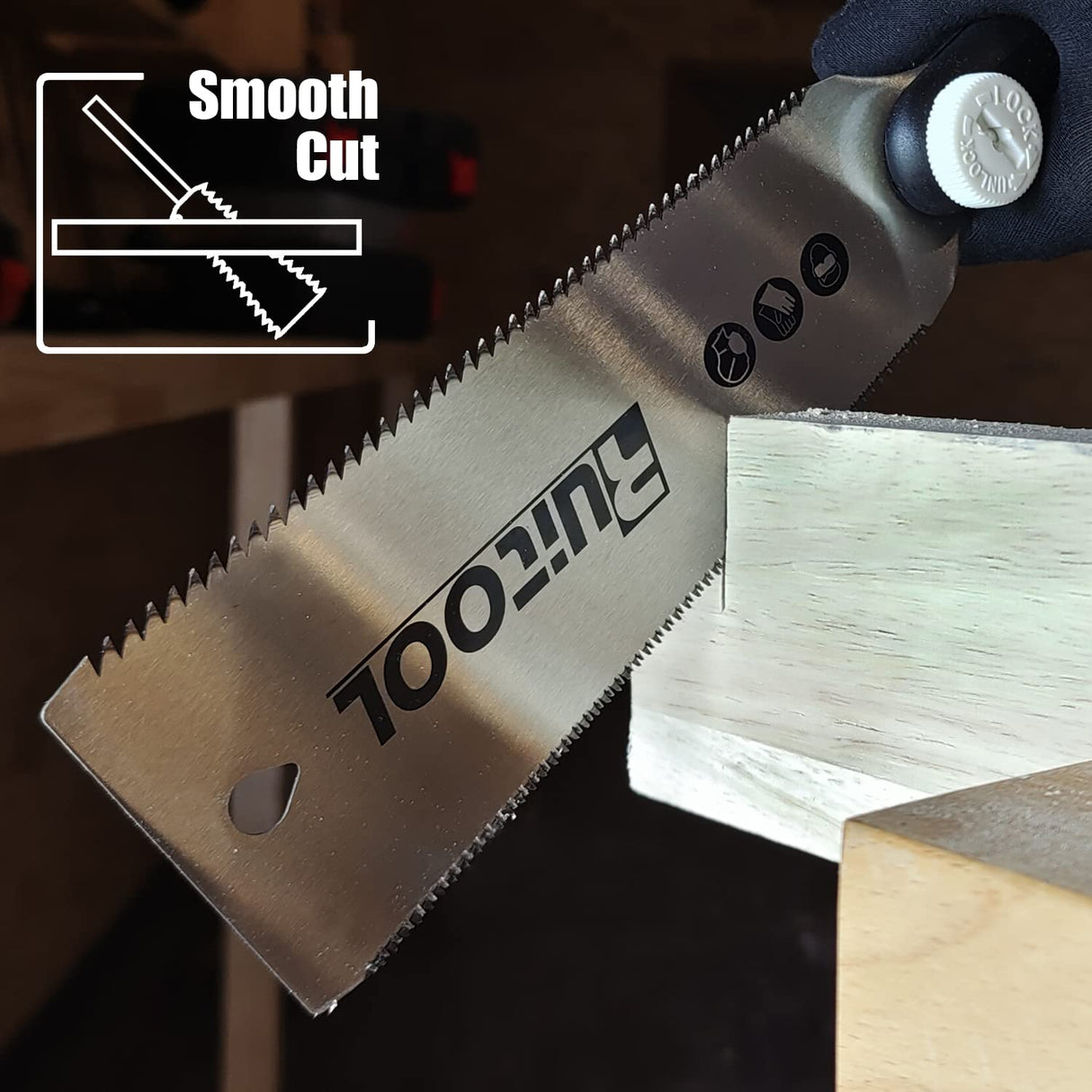 RUITOOL Japanese Hand Saw, 7 Inch Finish Cutting Pull Saw, 6-10&18TPI Double Edge Sided SK5 Flexible Blade Flush Cut Saw Non-slip Handle Wood Saw for RUITOOL