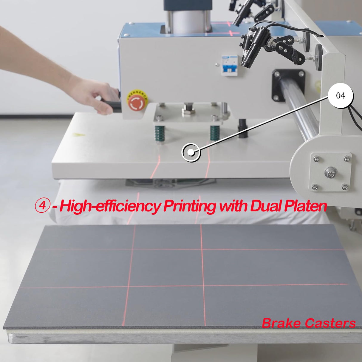 WUMSTOT Heat Press 16x24 Machine: Pneumatic Dual Platen Heat Press with Infrared Positioning & Up-Sliding Function - Large Format Sublimation WUMSTOT