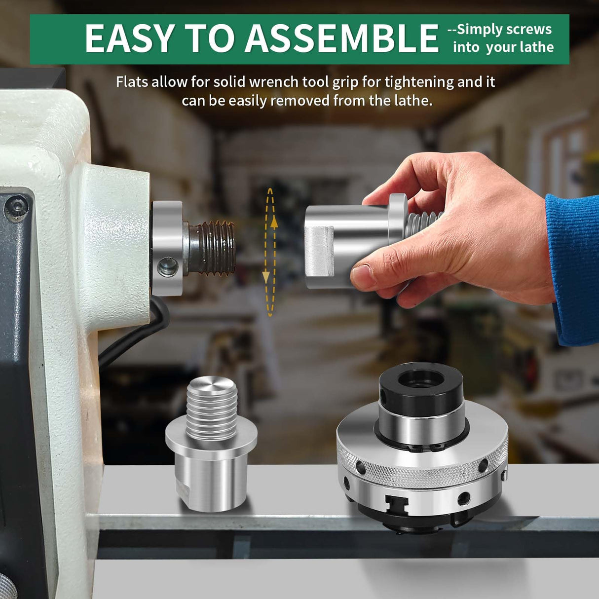 HAowosi Lathe Headstock Spindle Adapter,Converts 3/4" x 10TPI to 1" x 8TPI for Woodworking Lathe HAowosi