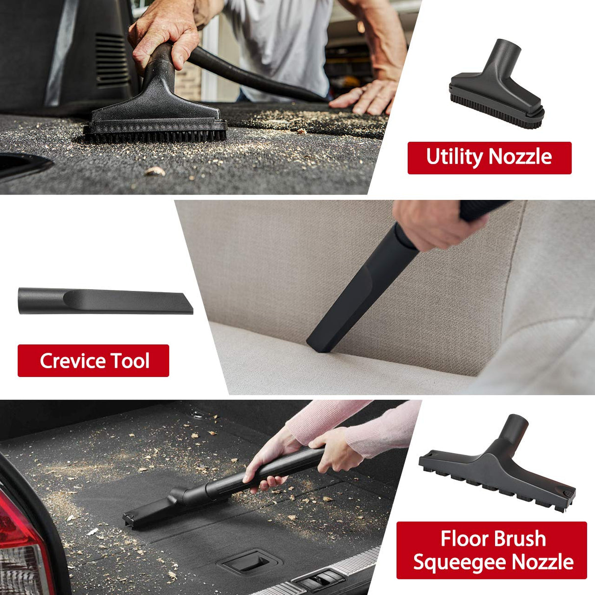 Vacmaster Red Edition VOC508S 1101 Stainless Steel Wet Dry Shop Vacuum 5 Gallon 4 Peak HP 1-1/4 inch Hose Powerful Suction with Blower Function Vacmaster