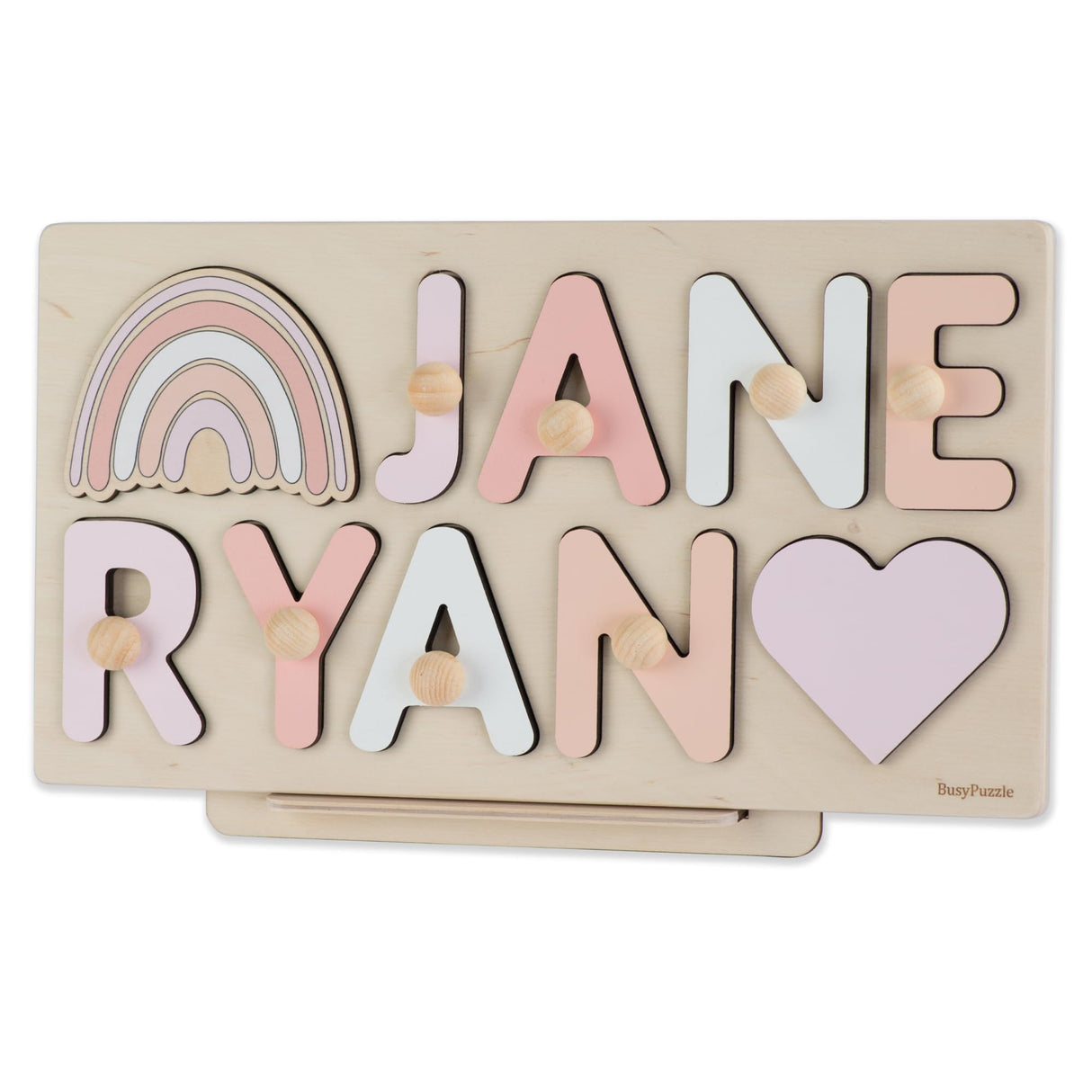 Personalized Wooden Name Puzzle With Pegs For Baby, Easter Gift for Kids, Unique Christmas Gift, 1st Birthday Present, Baby Shower, Nursery Decor, BUSY PUZZLE