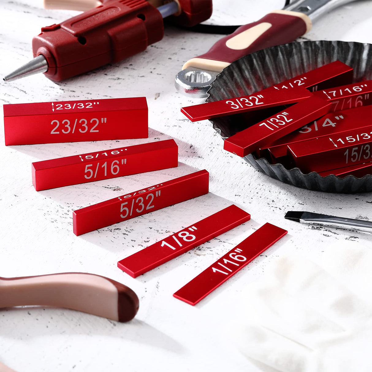 Setup Blocks Height Gauge Set, 15 Pieces Precision Saw Kit Drill Press Table Router Setup Blocks Woodworking Woodpeckers Tool Setup Bars Accessories Frienda