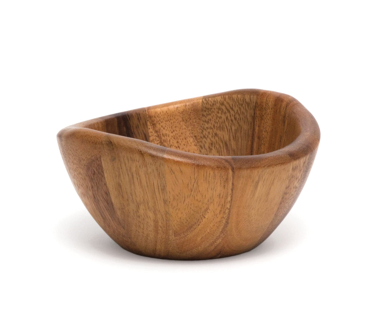 Lipper International Acacia 6 x 3 Wave Bowl Set of 4, 20 fl.oz., Brown Lipper International
