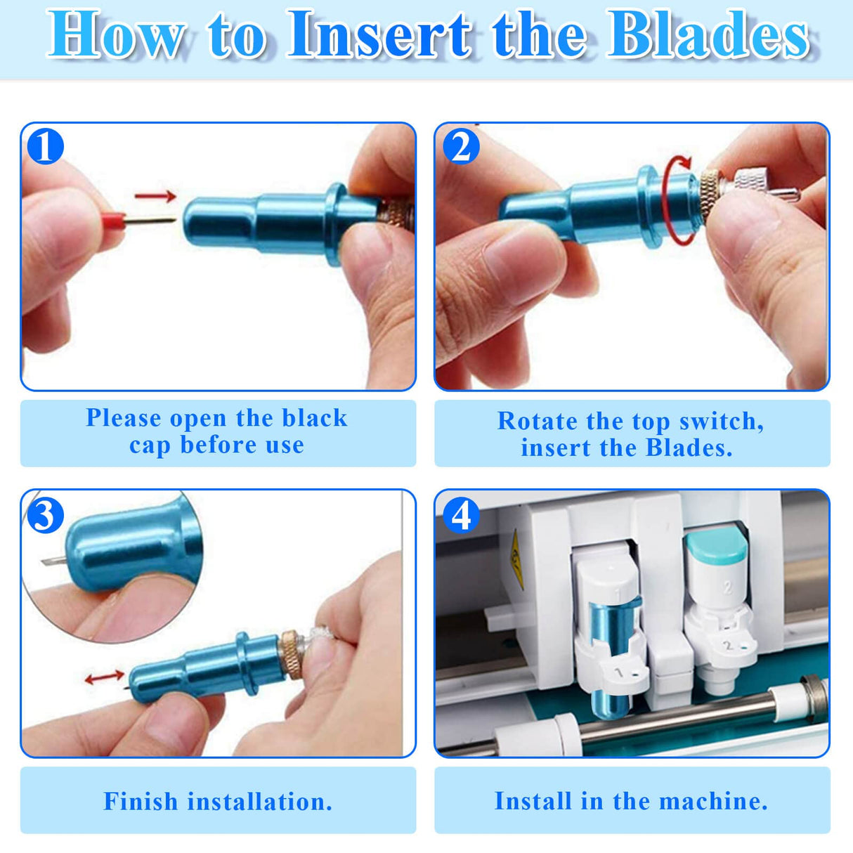 Cludoo 80PCS Replacement Blades for Cricut Blades for Explore Air 2/Air 3/Maker/Maker 3/Expression, 60PCS 45° Standard Blades, 10 PCS 30° Fine Point Cludoo