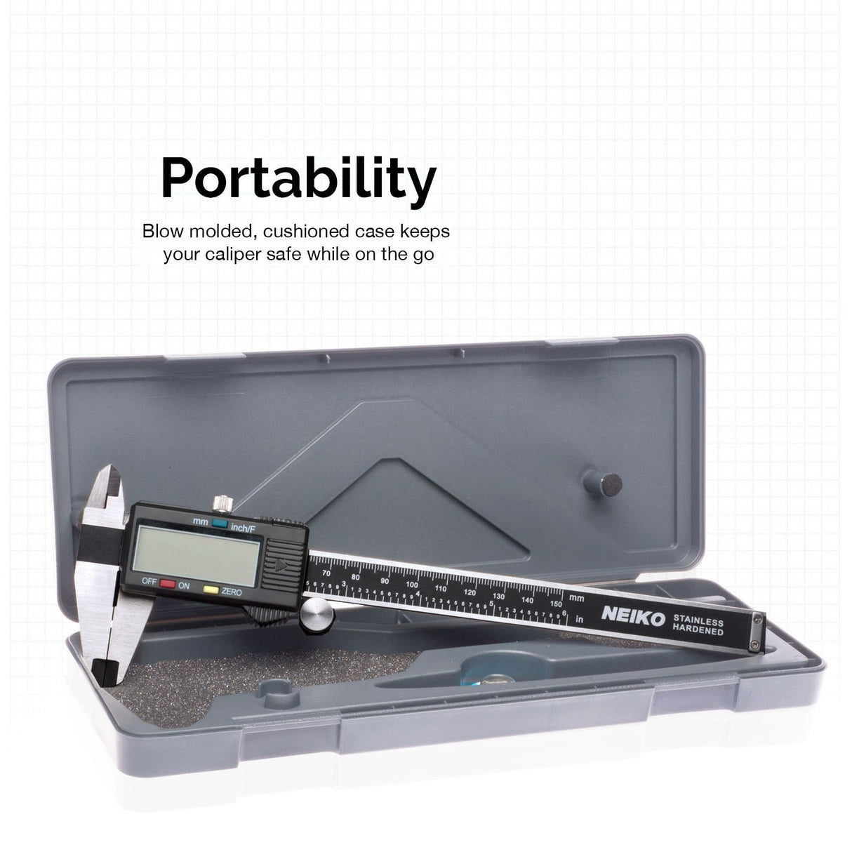 NEIKO 01407A Electronic Digital Caliper | 0-6 Inches | Stainless Steel Construction with Large LCD Screen | Quick Change Button for NEIKO