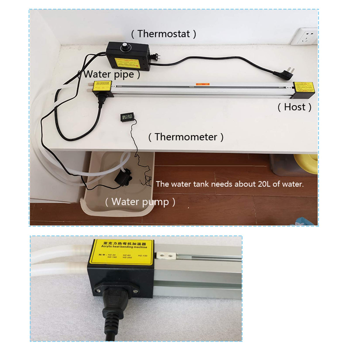 JINHZIXIU 48in Acrylic Plastic PVC Bending Machine 125cmHeater Hot Heating Bender Manual Hot Heating Bender Tool Bending Thickness 1-6mm 110V 1500W JINHZIXIU