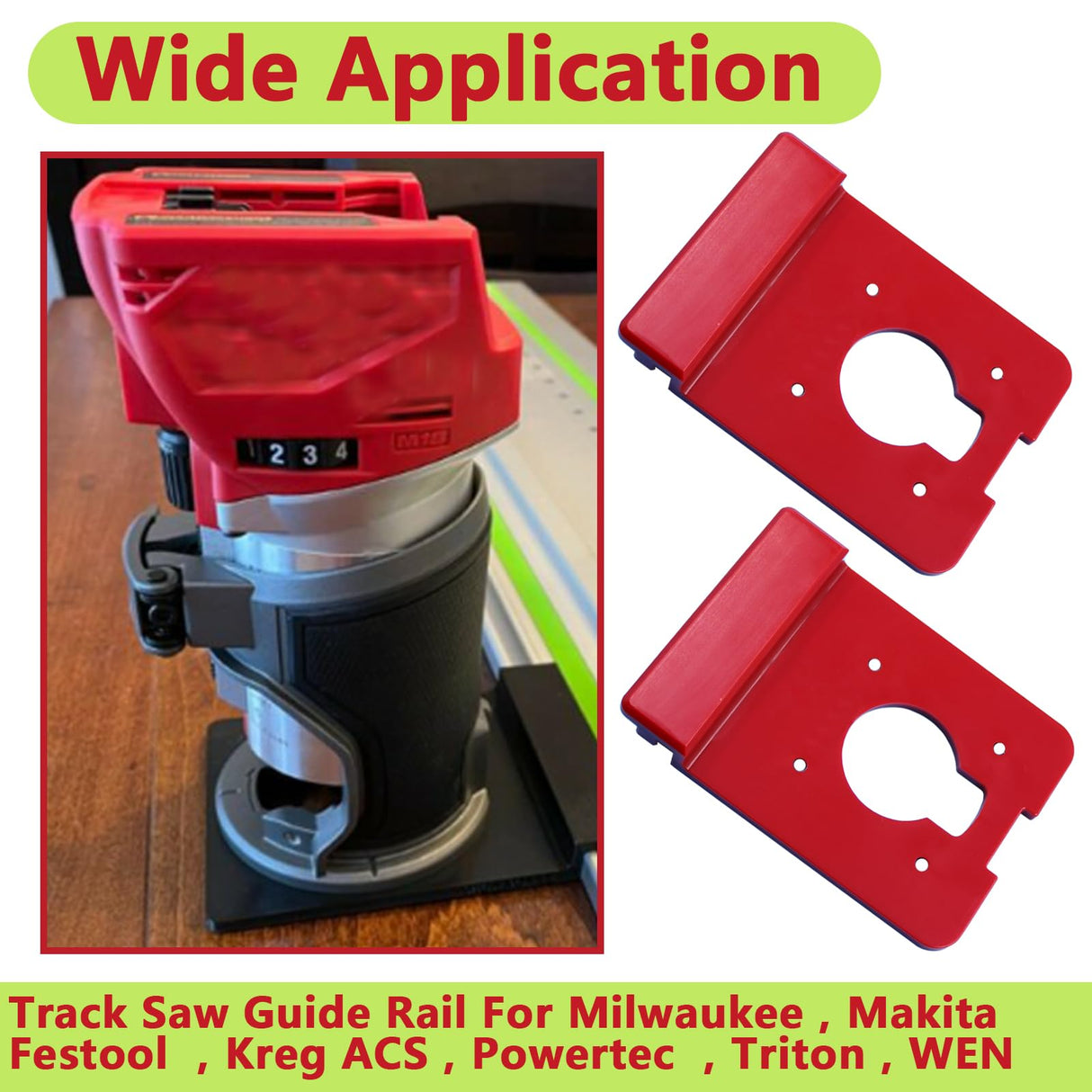 Track Saw Guide Rail for Milwaukee Router and Milwaukee Guide Rail Adapter M18 2723-20 fit Milwaukee Track Saw Guide Rail(2pack) Rsoise