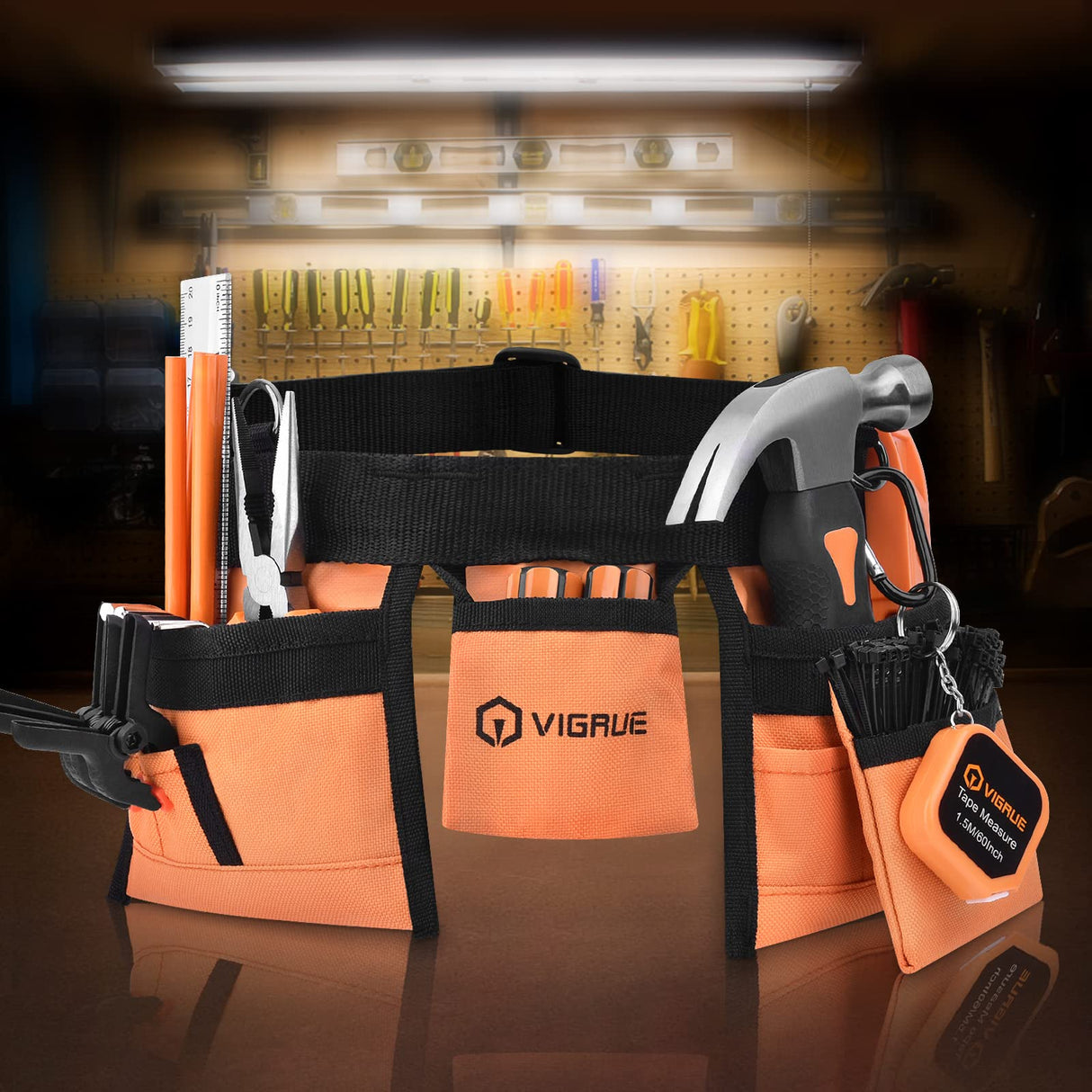 VIGRUE ππ’ππ¬ ππ¨π¨π₯ πππ, Children Gift Present Real Hand Tools Kit with Belt and Bag, Boy Builder Small Learning Accessories Construction Hammer VIGRUE