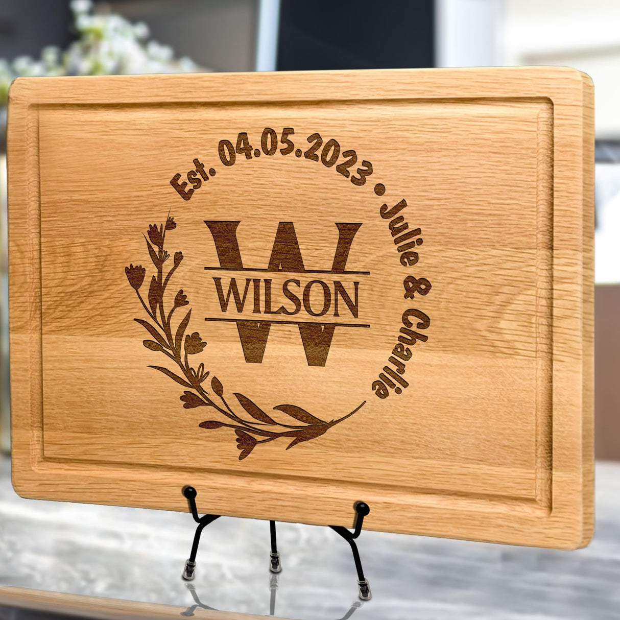 Personalized Wedding Anniversary Registry Gifts, Custom Engraved Cutting Board for Couples, Women, Men, Newly Wedding Gifts Serving Board, Christmas, Kenzal Customized