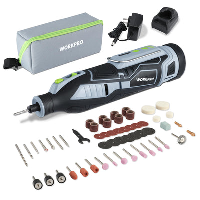 WORKPRO 12V Cordless Rotary Tool Kit, 5 Variable Speeds, Powerful Engraver, Sander, Polisher, 114 Easy Change Accessories, Craft Tool for Handmade