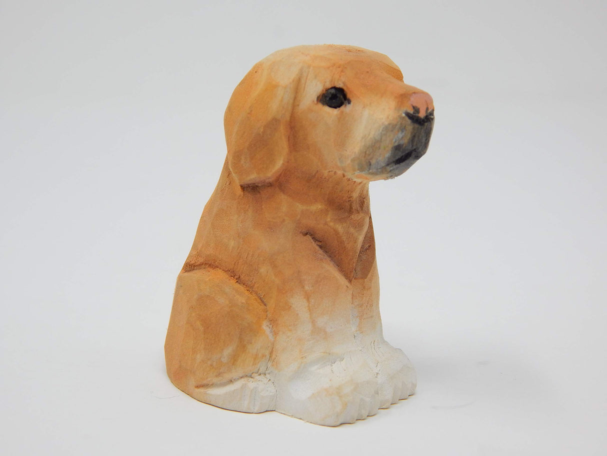 Labrador Retriever Dog Puppy Figurine Miniature Wood Carving Handmade Home Decor Small Animal Garden Statue Pet Selsela