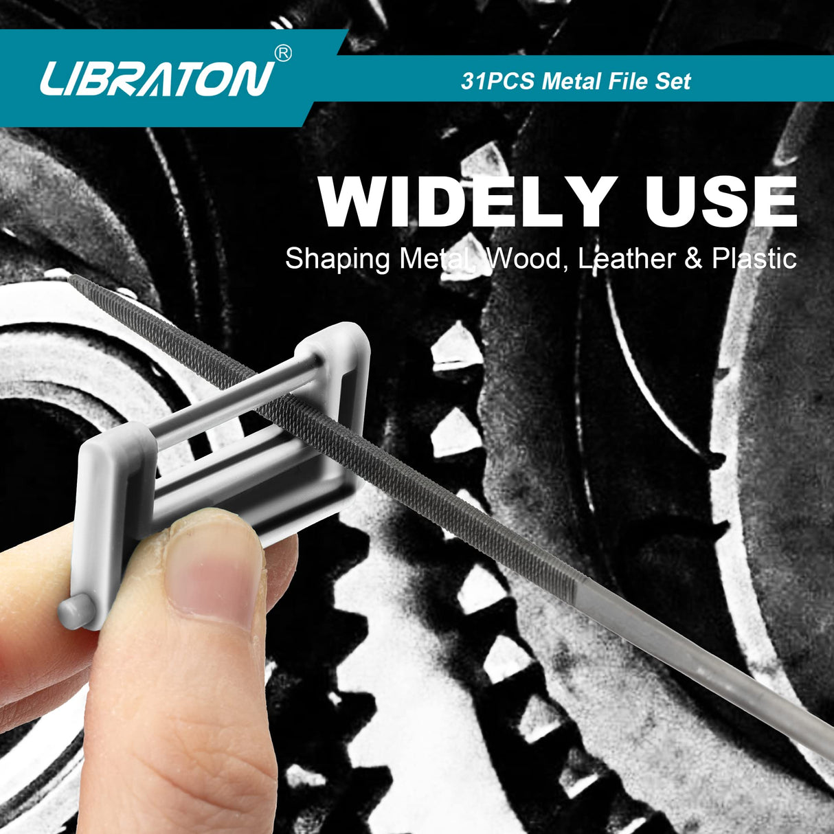 Libraton 31PCs Metal File Set, Metal Files, Metal Files for Steel, 12 Needle Files with Case, Riffler File, 12 Sandpapers, Steel Brush, File Sets for LIBRATON