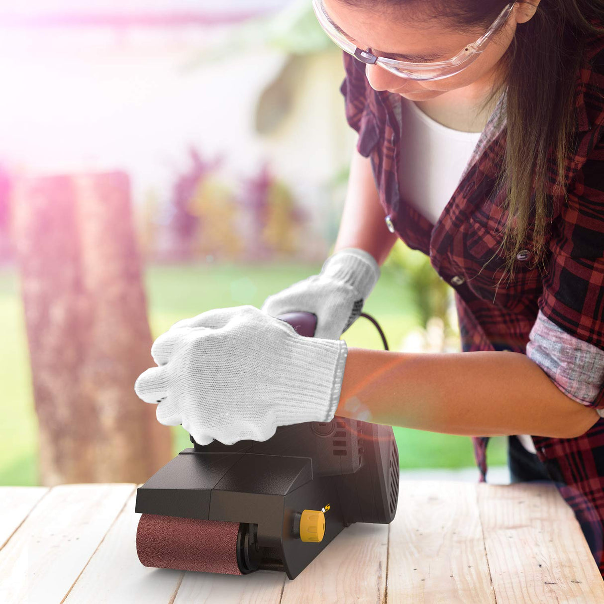 Jellas 3 ร 21-Inch Belt Sander with Dust Bag, 7Amp Sander Machine with Variable-speed Control, 2 in 1 Vacuum Adapter, 10Feet (3 meters) Length Power Jellas