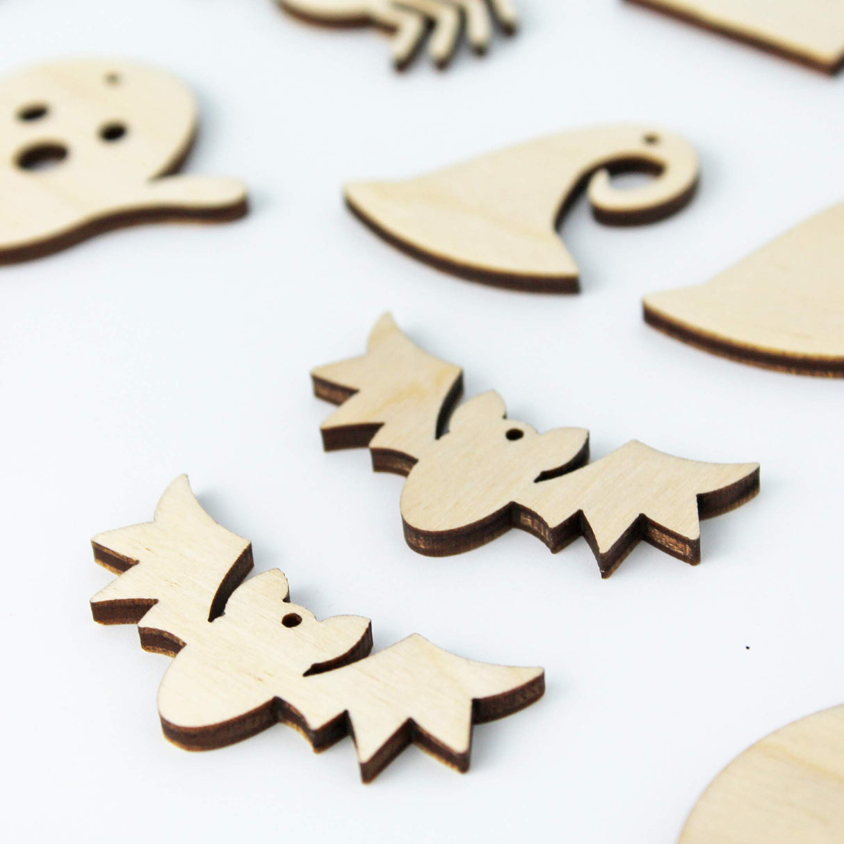 20 Halloween Unfinished Wood Laser Cut Earring Earrings Jewelry Crafts Blanks Owl,Ghost,Moon,Cat,Spider,Spiderweb,Pumpkin,Bat,Witch Hat,Tombstone Texan Wood Crafts