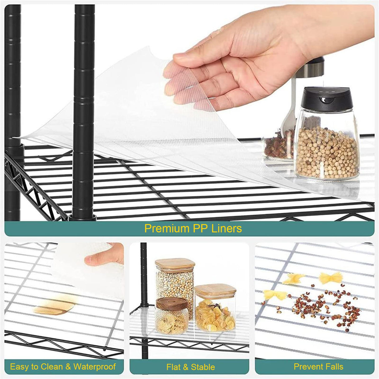 SsngygHme 3 Tier Shelf Storage, Wire Shelving Unit, 3 Tiers Standing Shelving Units Adjustable Metal Organizer Wire Rack with Leveling Feet, 15.7 '' SsngygHme