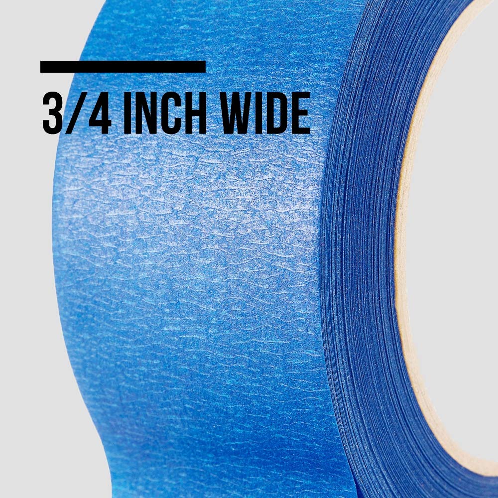 Lichamp 10 Pack Blue Painters Tape 3/4 inch, Blue Masking Tape Bulk Multi Pack, 0.75 inch x 55 Yards x 10 Rolls (550 Total Yards) Lichamp