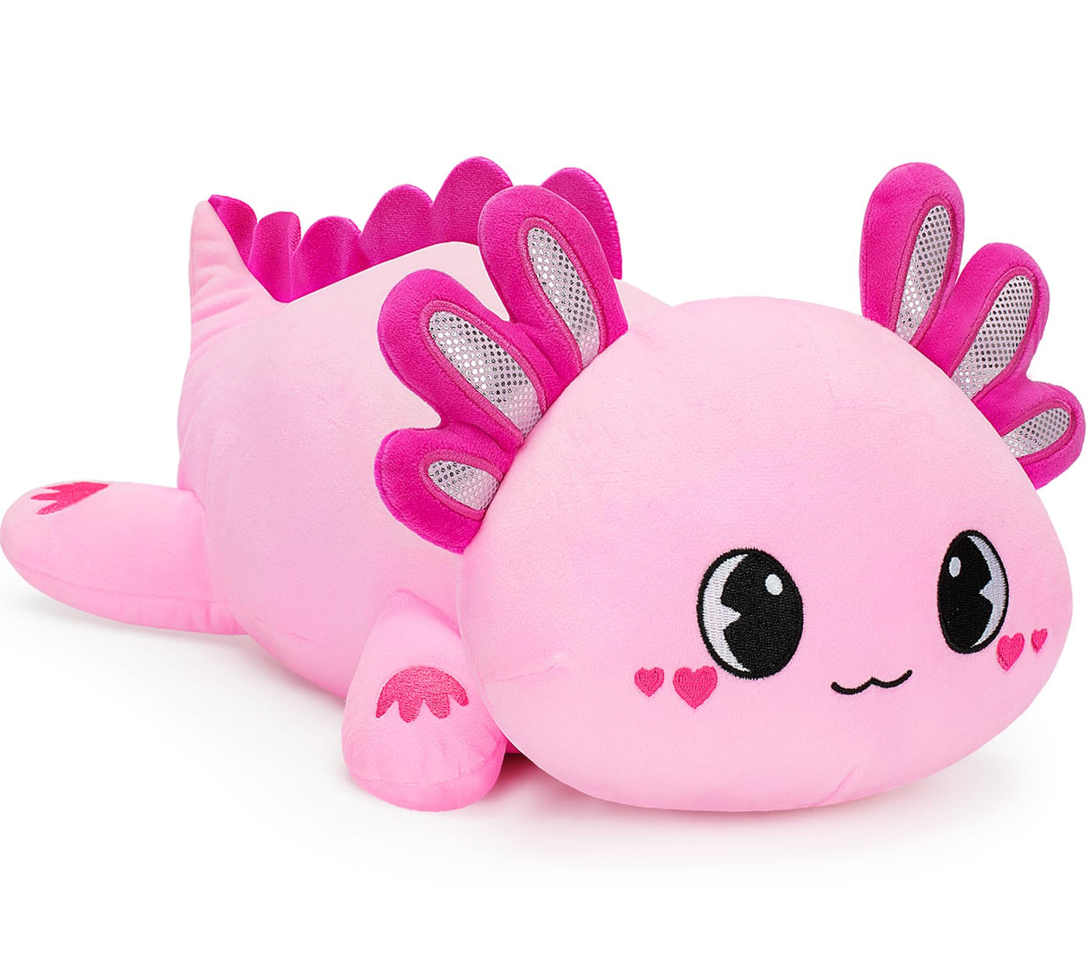 Officygnet Axolotl Plush, 13" Soft Stuffed Animal Plush Toy, Cute Axolotl Plush Pillow, Kawaii Plushies Dolls for Kids, Pink Axolotl Gift for Girls Officygnet