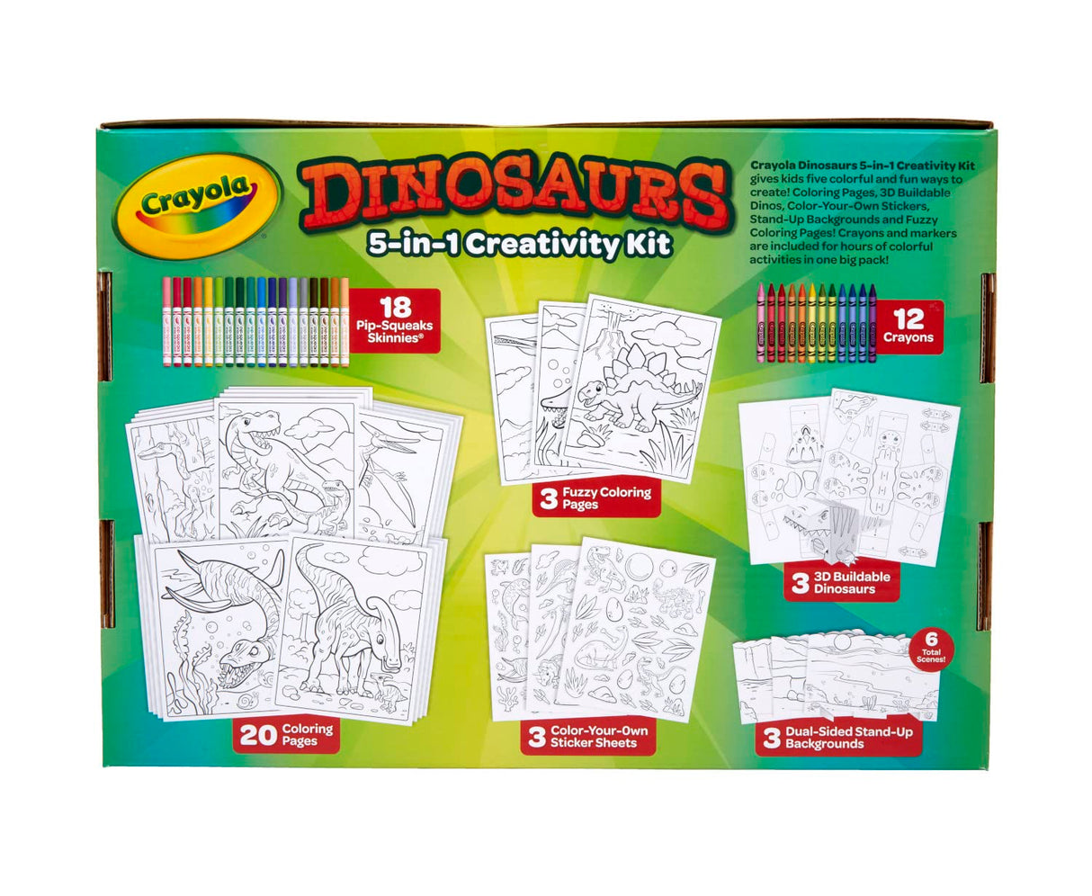 Crayola Dinosaur 5-in-1 Art Kit, Dinosaur Toys Alternative, Gift for Kids, Ages 4, 5, 6, 7 Crayola