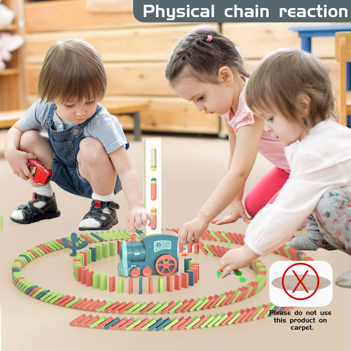 PREPHY Kids Games Domino Train Toys: 180PCS Automatic Stacking Creative Game 3+ Year Old - Stem Montessori Toy for Boys 4-6 - Summer Autistic PREPHY