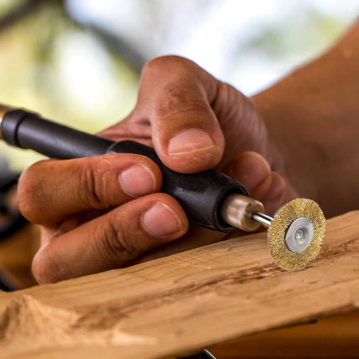 EASYIKI 15 Pieces Copper Wire Brushes, Wire Brush Wheel, Copper Wire Polishing Wheel Kits for Dremel Rotary Tools (1/8 Inch Shank) EASYIKI