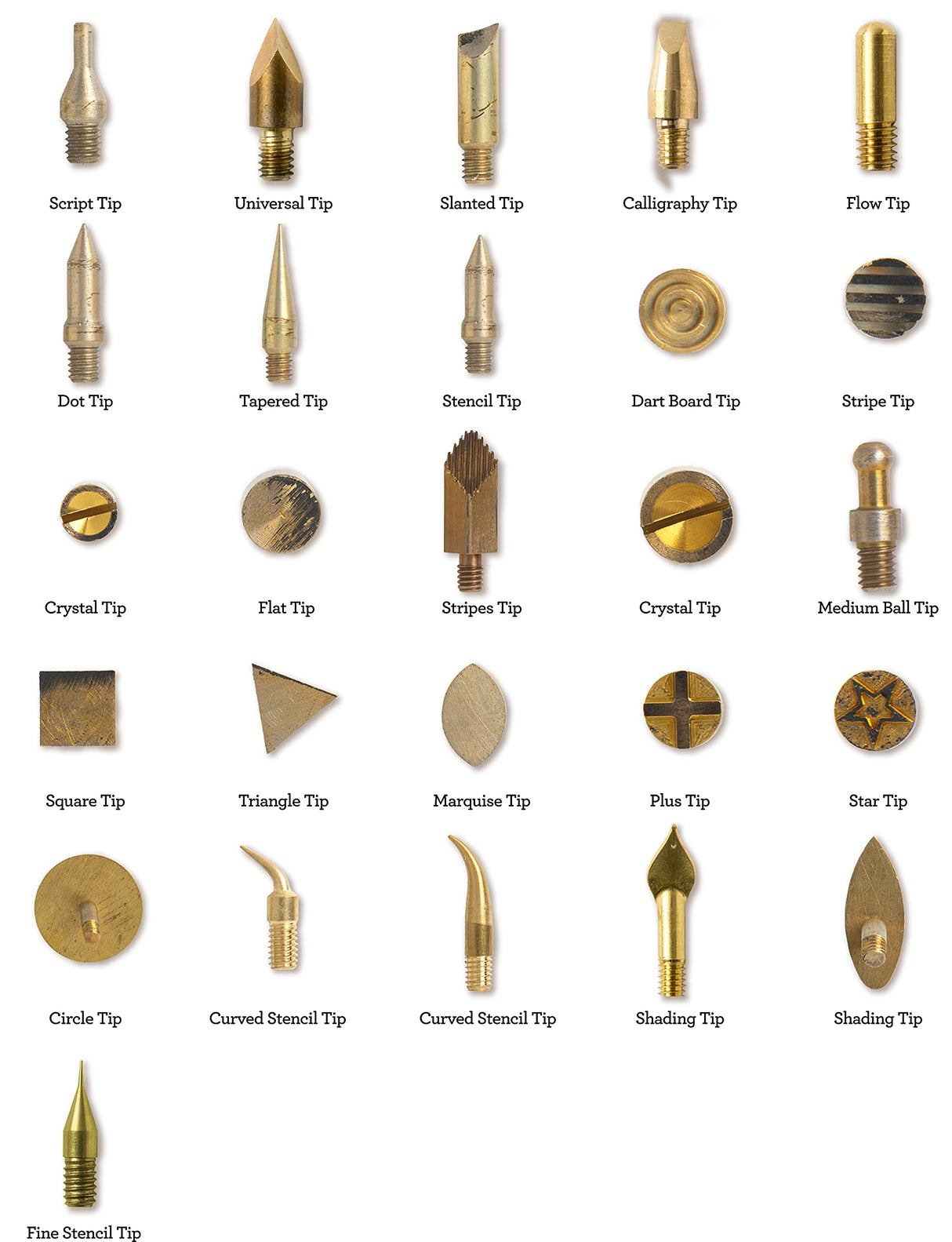 Plaid Wood Burning Tool Tip Set, Set of 26, Gold Plaid