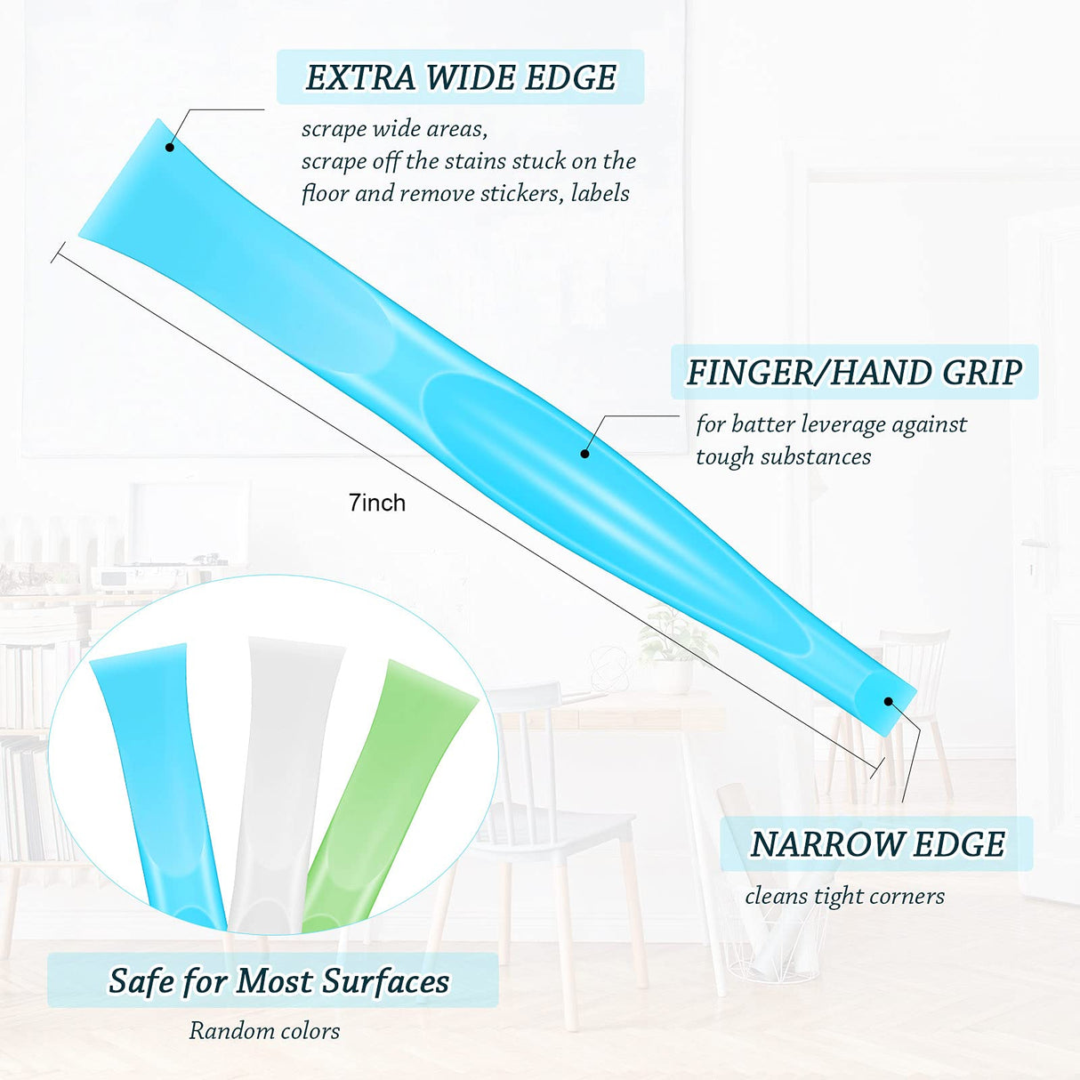 Non-Scratch Plastic Scraper Tool Carbon Fiber Plastic Cleaning Scraper Tool Pen-shaped Scraper Tool Stiff Scraper Cleaning Tool for Kitchen Sticker Honoson