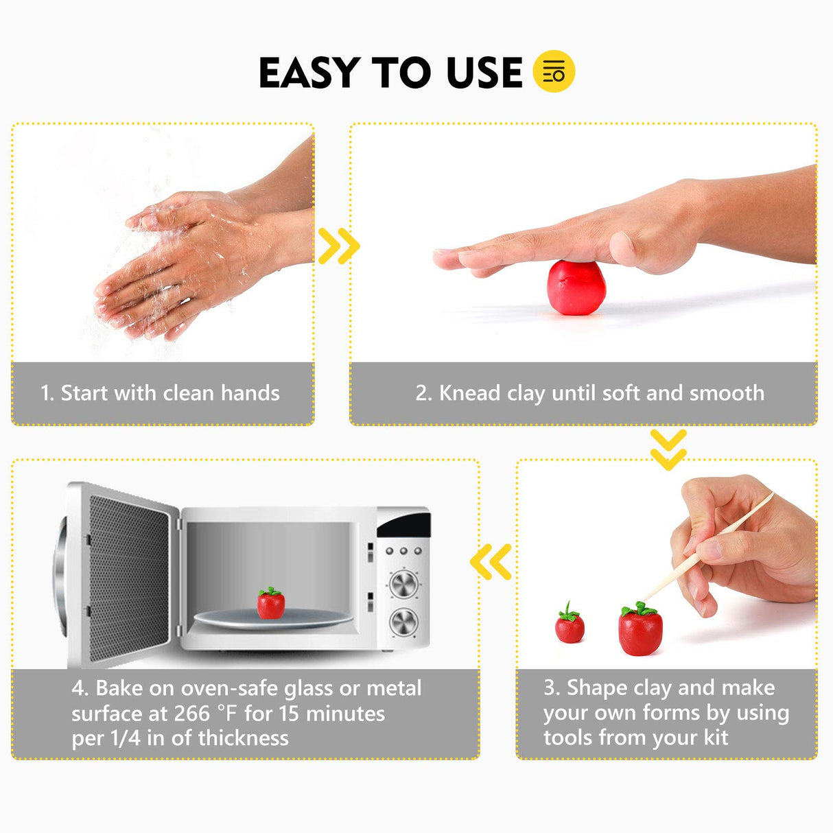 Magicfly Polymer Clay Starter Kit, 45 Colors Oven Bake Clay with 5 Modeling Tools and 40 Jewelry Accessories, Safe and Nontoxic DIY Baking Clay Magicfly