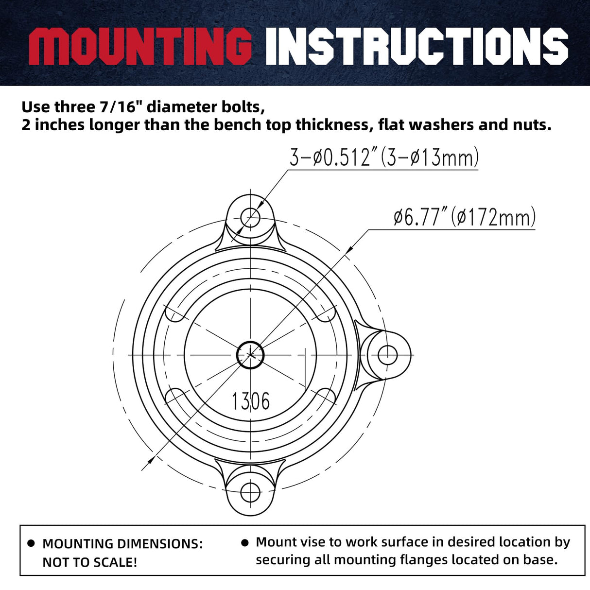 Forward 1306 6 Inch Home Vise Ductile Iron 6" Bench Vise Homeowner's Vice with Anvil and Swivel Base Forward