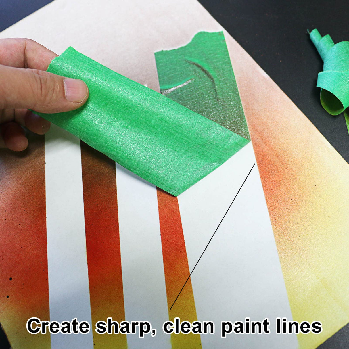 BOMEI PACK Green Painters Tape 2 inch Wide, Medium Adhesive Green Masking Tape 2 inch x 55 Yards (220 Total Yards) 4 Rolls, Residue-Free Wall Trim BOMEI PACK