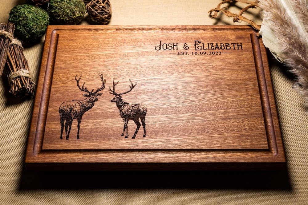 Walnut Artisan Personalized Cutting Boards, Custom Wedding, Anniversary or Housewarming Gift Idea, Wood Engraved Charcuterie Board for Hunters or Walnut Artisan Gallery