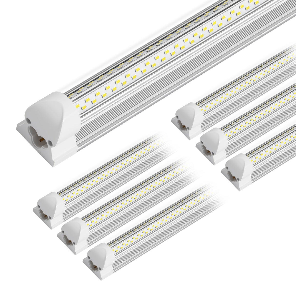 ELEKICO 6 Pack 100w 8ft Led Shop Light, Super Bright 15000lm 5000k V Shape 8' Led Shop Lights, Linkable 8 Foot Led Shop Lights for Garage Warehouse, ELEKICO