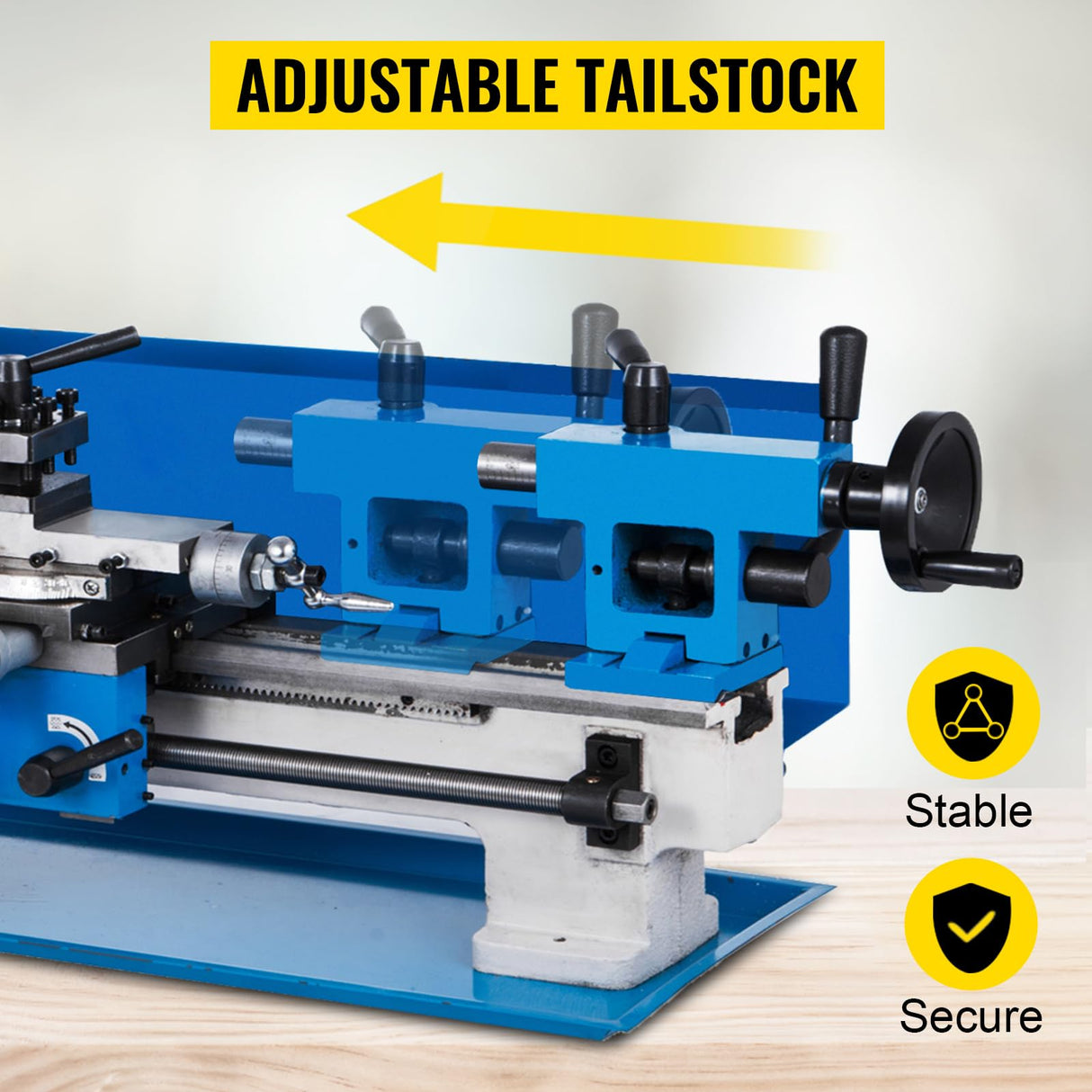 VEVOR Metal Lathe 7"x12",Precision Bench Top Mini Metal Lathe 550W, Metal Lathe Variable Speed 50-2500 RPM Nylon Gear With A Movable Lamp for VEVOR