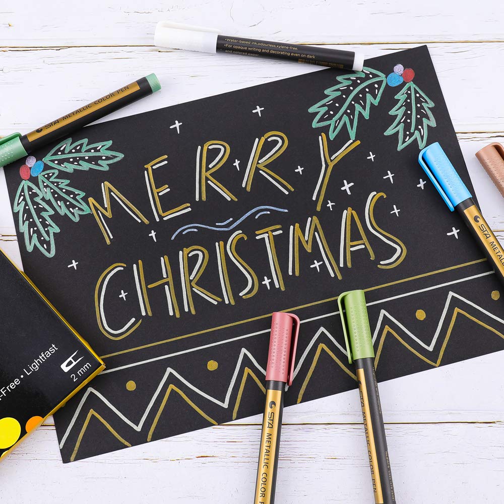 Dyvicl Metallic Marker Pens - Set of 9 Medium Point Metallic Markers Dyvicl