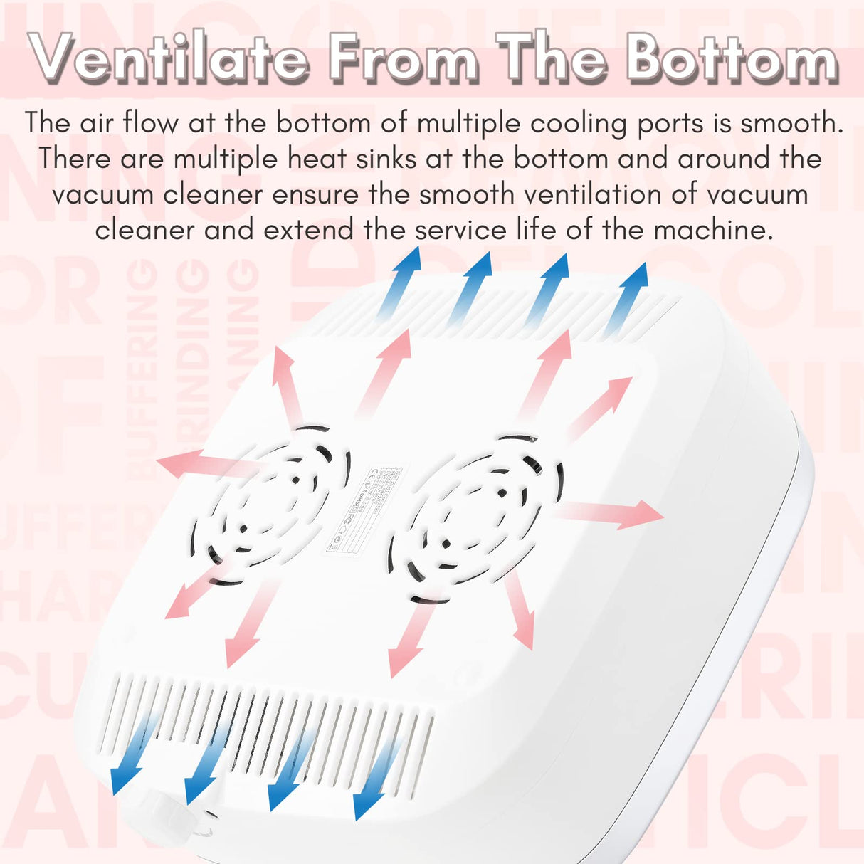 Makartt Nail Dust Collector 60W Extractor Vacuum Dust Collector for Nails Acrylic Nail Drill Dust Extractor Beauty Gift Nail Salon Equipment with 2 Makartt