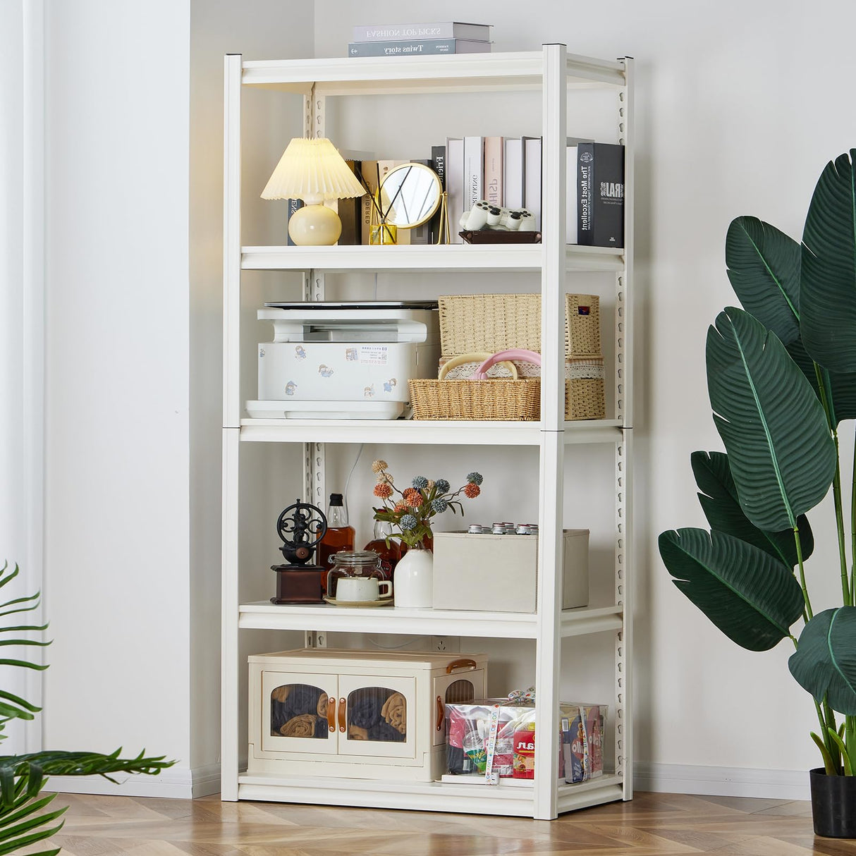 Raybee Garage Shelving Heavy Duty Garage Storage Shelves Load 2010LBS, Adjustable 5-Tier Heavy Duty Shelving, All Metal Shelving Utility Shelves for Raybee