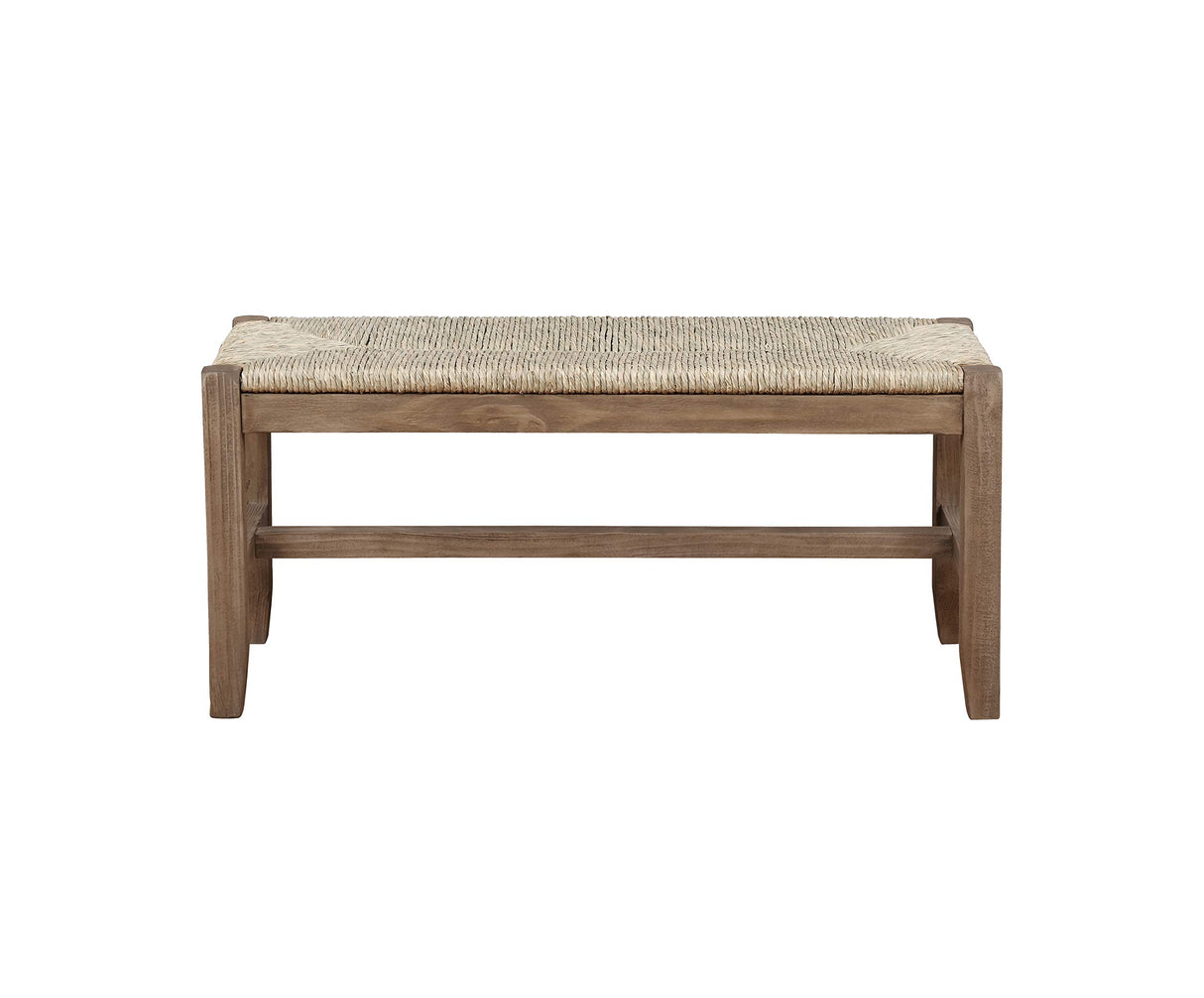 Alaterre Furniture Newport 40" Wood Bench with Rush Seat Alaterre Furniture