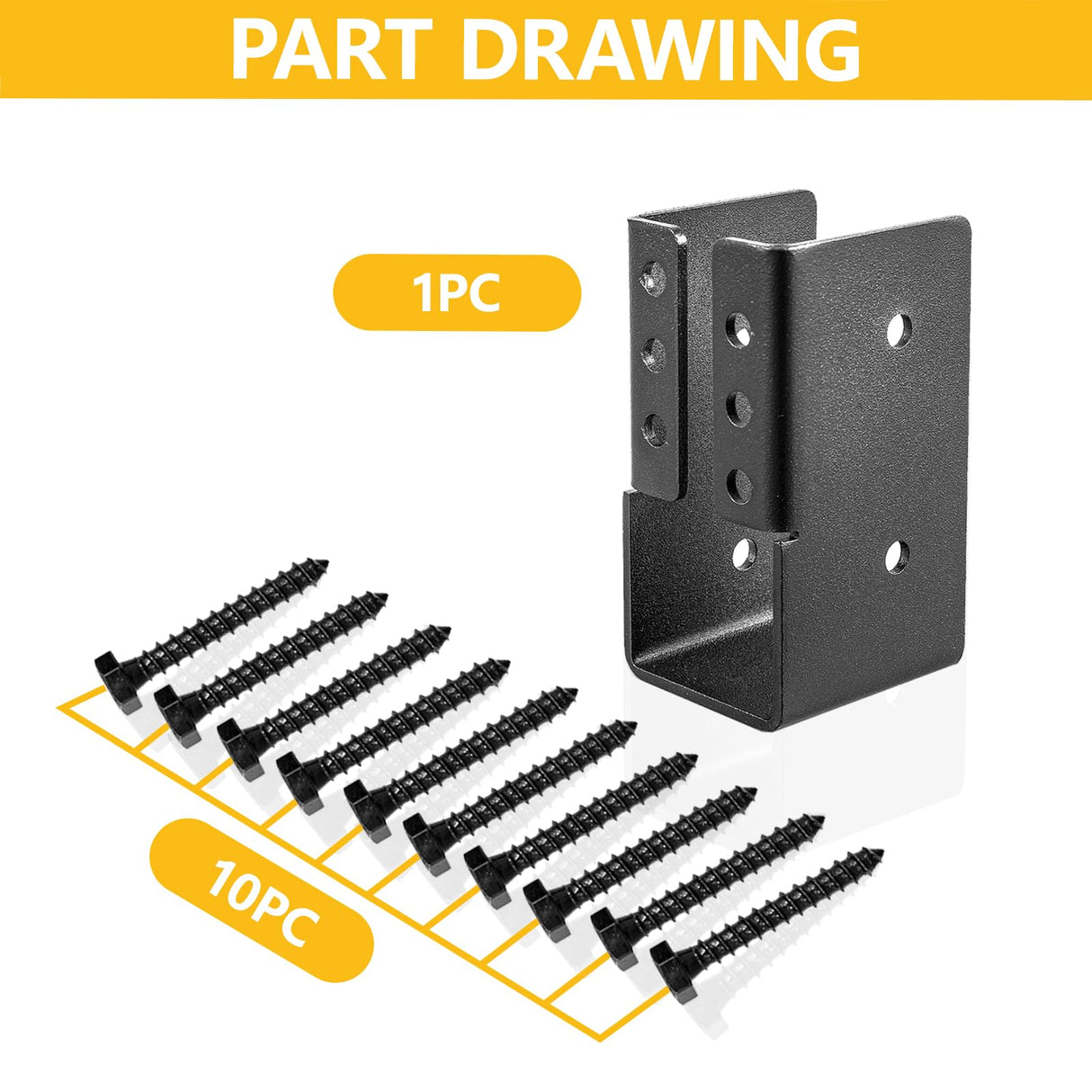 TROPTOLKY 12PCS Concealed Joist Hangers, Concealed Flange Light Joist Hanger for Wood Rail, 2”x 4” Q235 Steel Joist Brackets TROPTOLKY