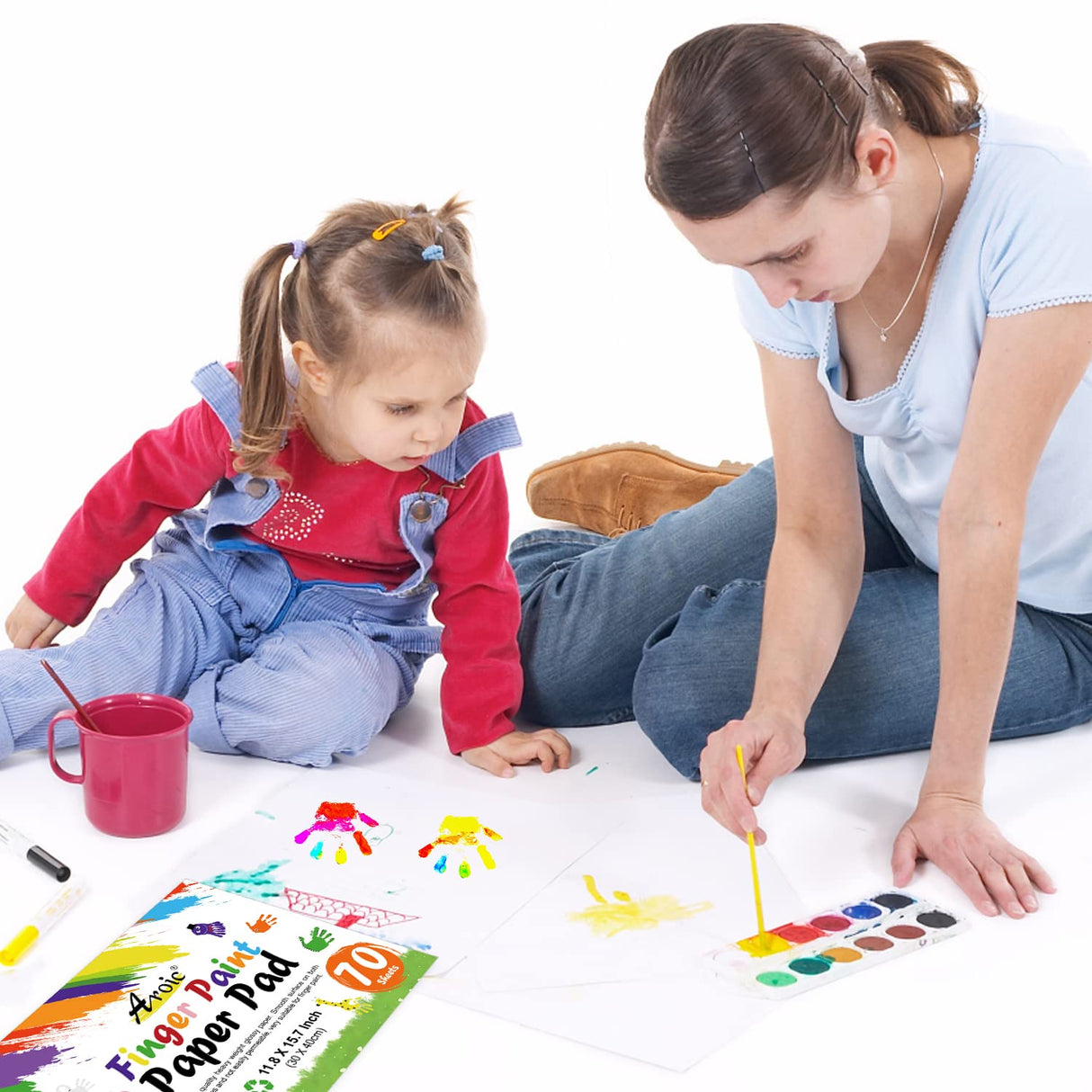 AROIC 70 Sheets Finger Paint Paper 11.8 x 15.7 inches, Paint Pad for Kids, Fingerpaint Paper For Toddlers And Kids, Kids Art Supplies, Art Paper AROIC