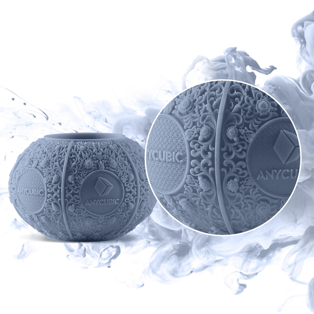 ANYCUBIC 3D Printer Resin, 405nm LCD UV-Curing 3D Resin, High Precision & Rapid Photopolymer Resin for LCD/DLP/SLA Resin 3D Printer (Grey, 1kg) ANYCUBIC