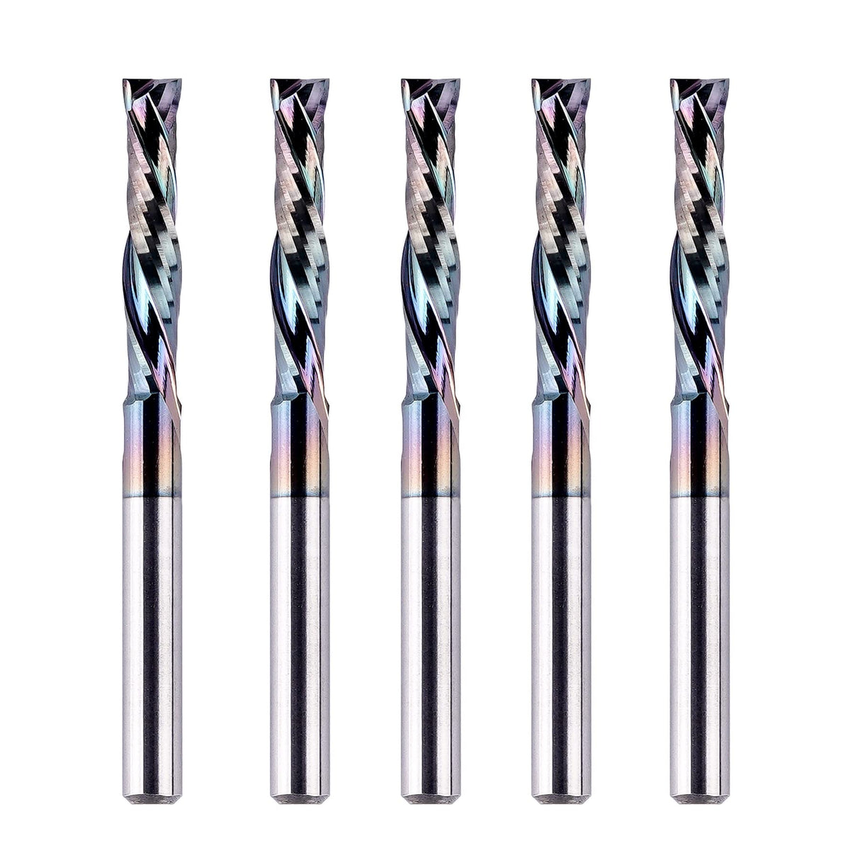 SpeTool 5Pcs Carbide Compression Router Bit Up&Down Cut 1/8 inch Cutting Dia for CNC Mill Machine Wookwork 3D Profile Detail Engraver Carving SpeTool