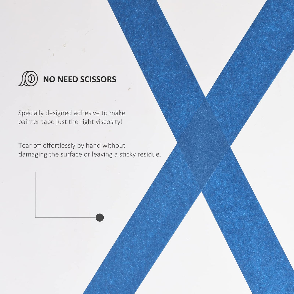 SEBETOW 10 Rolls Painters Tape 2 inch Bulk Painter Tape Blue Wide Roll, Blue Masking Tape, 2 Inches x 55 Yards for General Purpose Wall Painting, SEBETOW