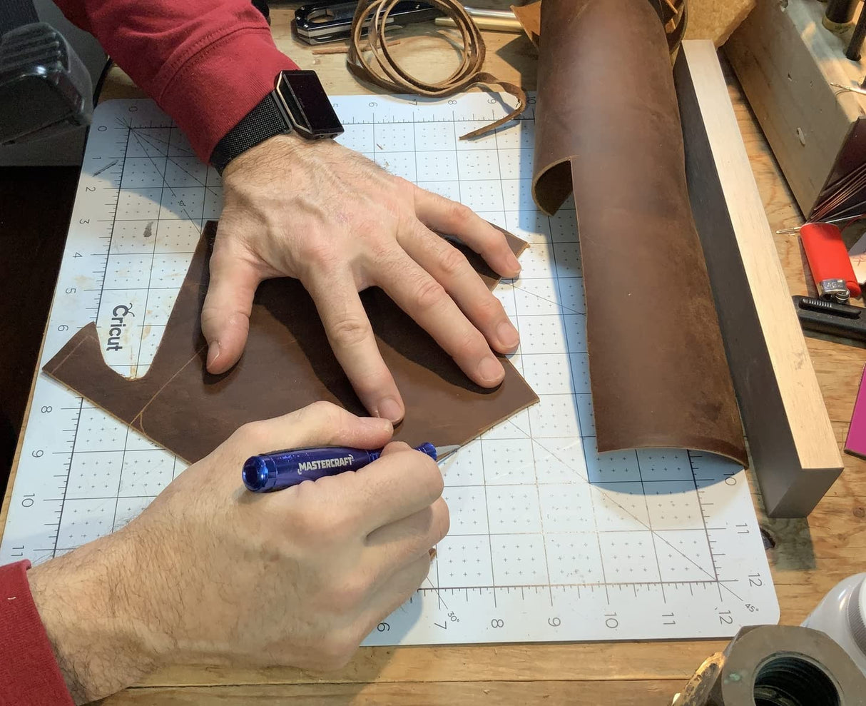 Leather Sheets for Crafts – Includes 3 Sheets (12x12")+ Leather Cord (36") - Full Grain Buffalo Leather Squares - Great for Jewelry, Leather Wallets, WANDERINGS