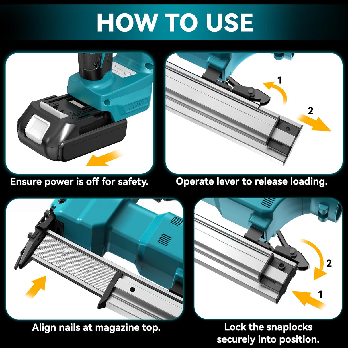 Cordless Brad Nailer for Makita 18V Lithium-Ion Battery, Powered Electric Nail Gun for Wood 18GA, Brushless Motor, 2 Mode, 18 Gauge 5/8 to 1-1/4 MtiolHig