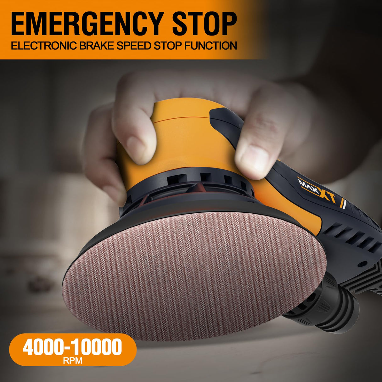 MAXXT Electric 5mm Random Orbital Sander, Palm Sander with Brushless Motor, 5&6Inch Sanding Pads, Central Vacuum, Sanders for Woodworking, Primary MAXXT